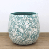  Leaf Texture Round Fibercement Planter | AUFC004 