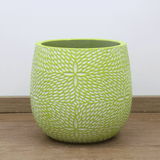  Leaf Texture Round Fibercement Planter | AUFC004 