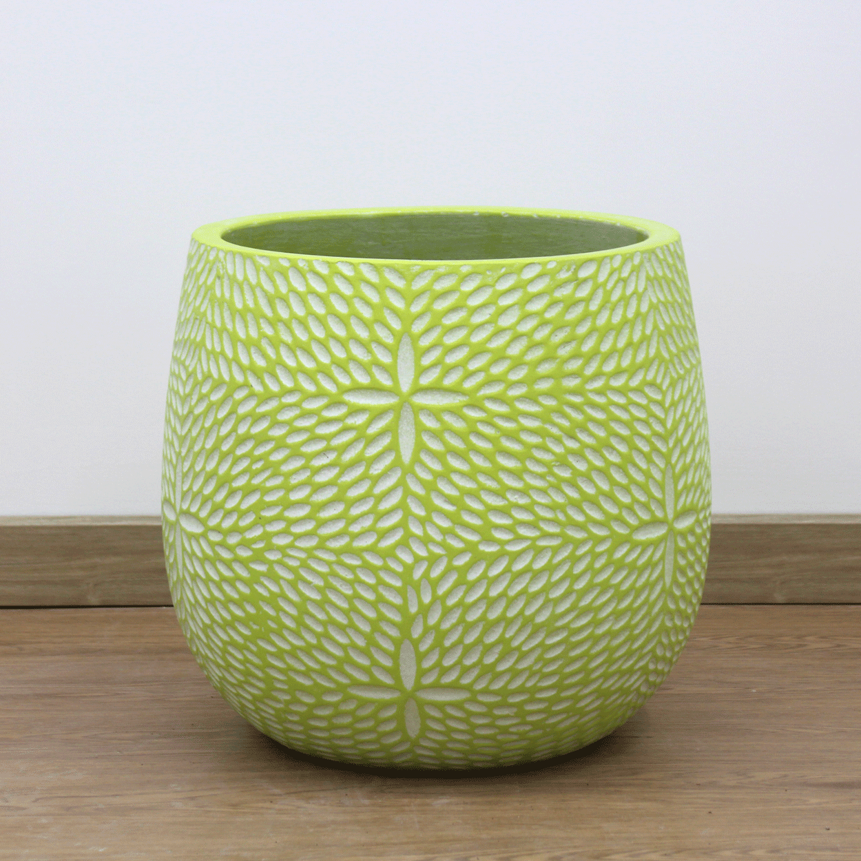  Leaf Texture Round Fibercement Planter | AUFC004 