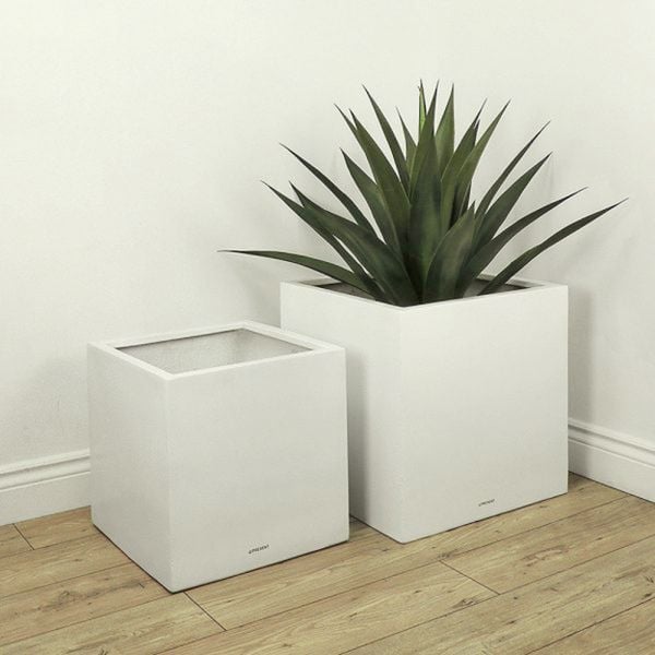 Matt White Square Pots Planter AUFS048 - 1