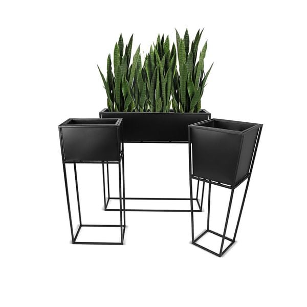 Modern Black Metal Planter AUM016 - 1