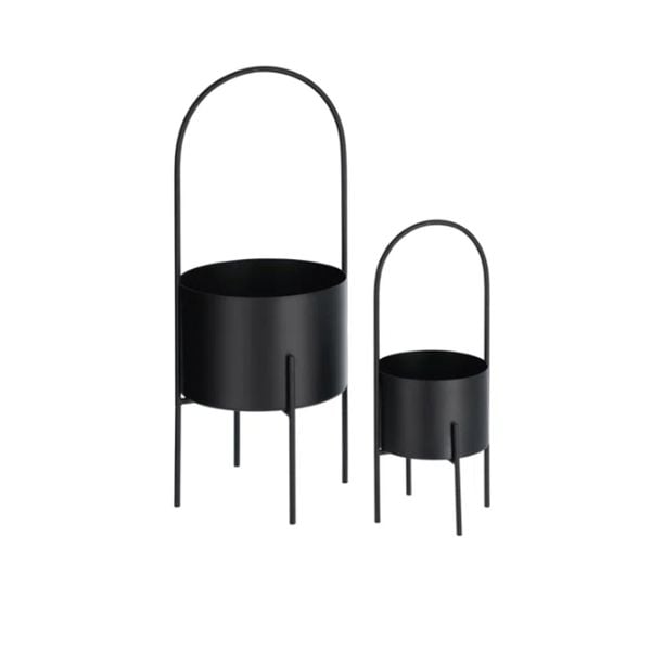 Modern Black Metal Planter AUM038