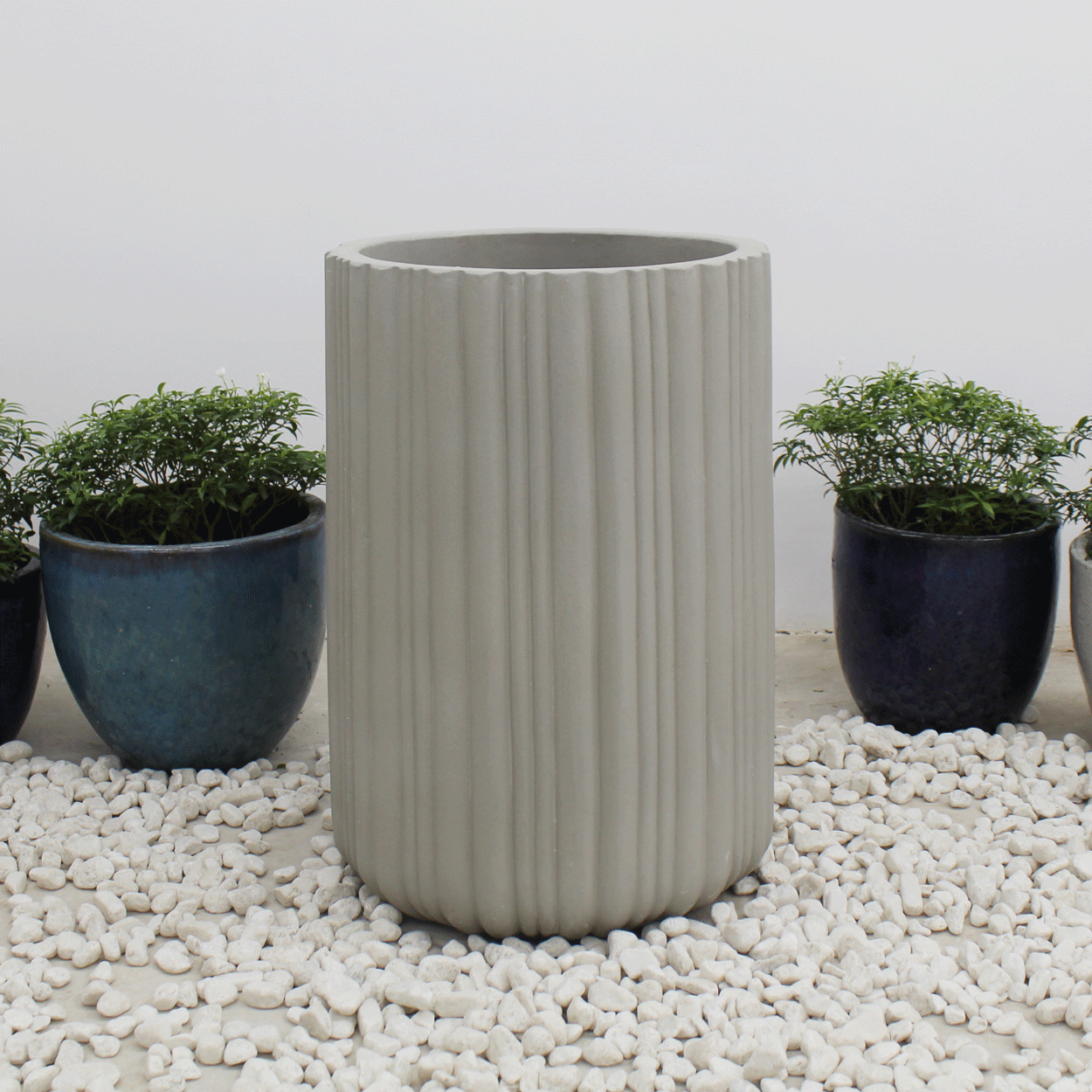  Natural Striped Fibercement Planter | AUFC009 