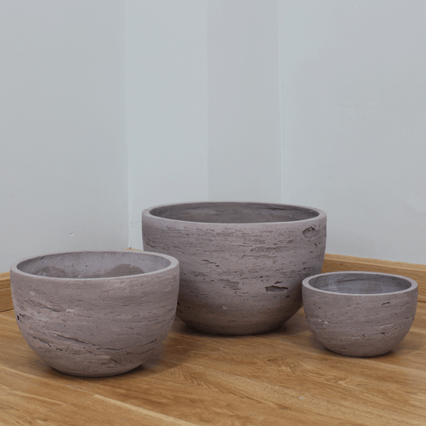 Natural Surface Round Lightweight Concrete Planter AUFC045 - 1