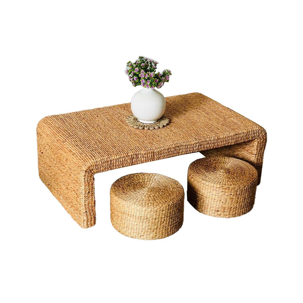  Natural Water Hyacinth Coffee Table Set | AUW029 