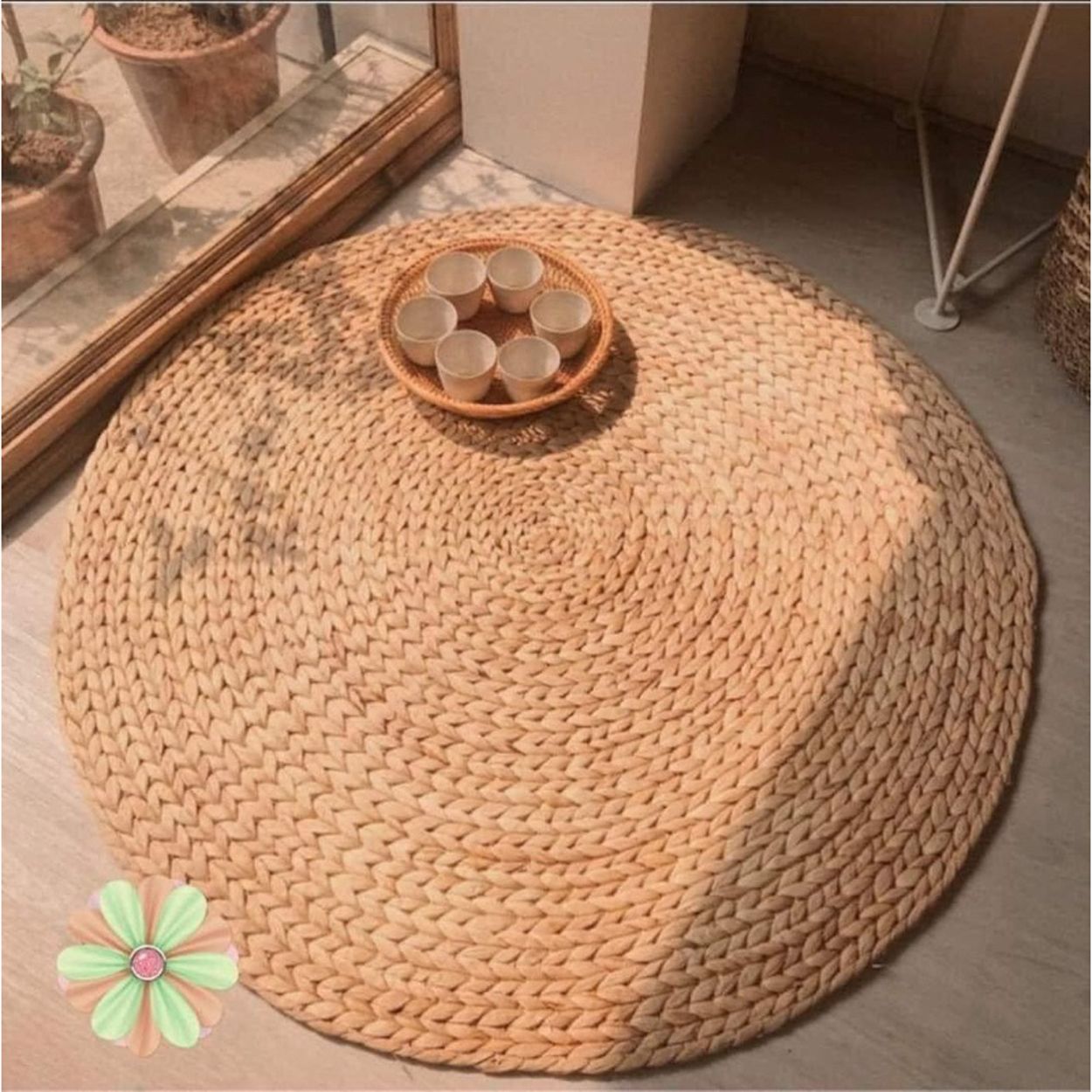  Natural Water Hyacinth Round Rug | AUW027 