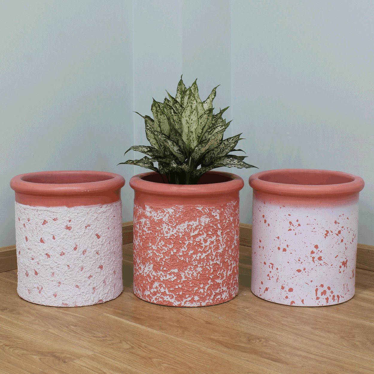  Petal Patterned Fibercement Planter | AUFC076 