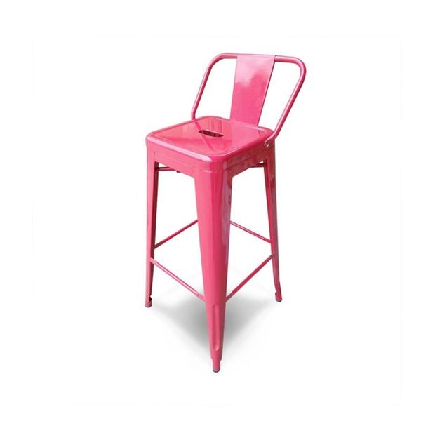 Pink Industrial Metal Bar Stool AUM067