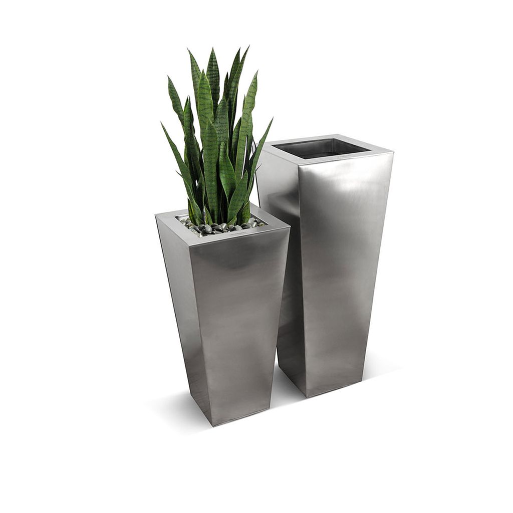  Matt Silver Stainless Steel Planter | AUM010 