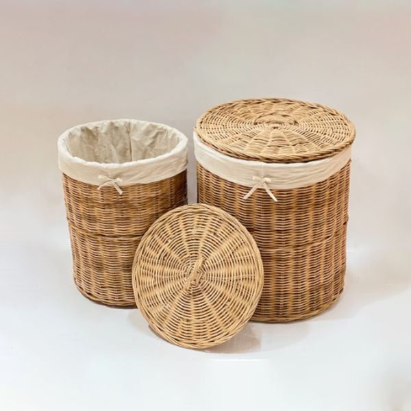 Rattan Storage Basket Set with Lid AUW023