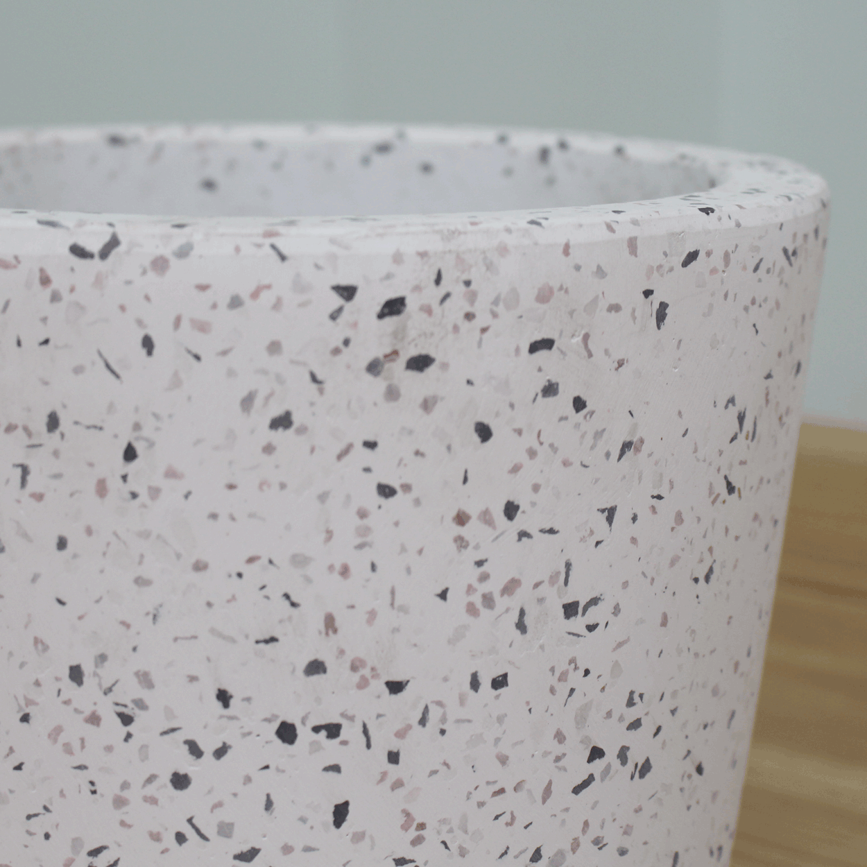  Rough Terrazzo White Fibercement Planter | AUFC051 