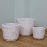  Rough Terrazzo White Fibercement Planter | AUFC051 