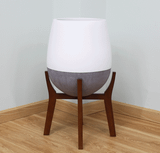  Round Egg Pots Planter With Wood Stand | AUFS111 
