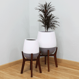  Round Egg Pots Planter With Wood Stand | AUFS111 