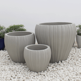  Round Ribbed Fibercement Planter | AUFC006 
