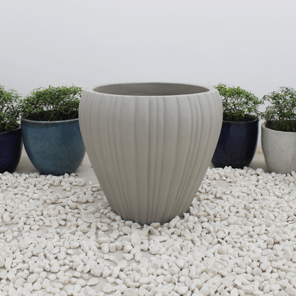 Round Ribbed Fibercement Planter | AUFC006 - 1