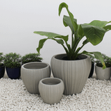  Round Ribbed Fibercement Planter | AUFC006 