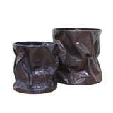  Sleek Black Trash Bins Pots Planter | AUFS097 