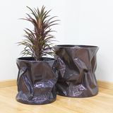  Sleek Black Trash Bins Pots Planter | AUFS097 