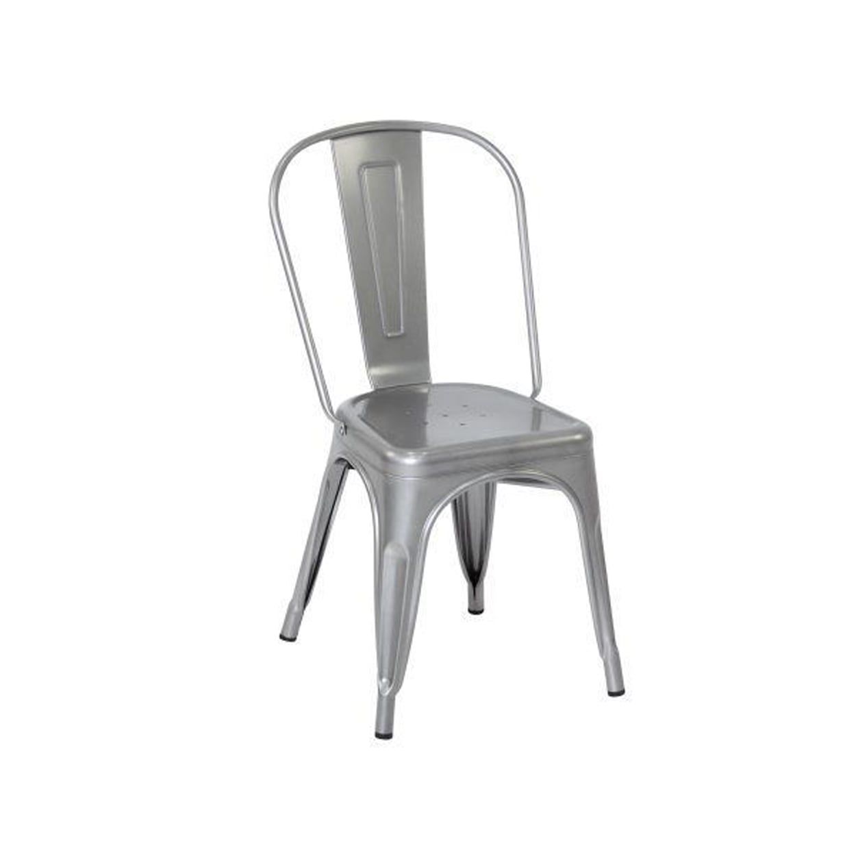  Stacked Silver Metal Dining Chair | AUM068 