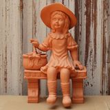  Terracotta Girl with Basket Garden Statue | AUT061 