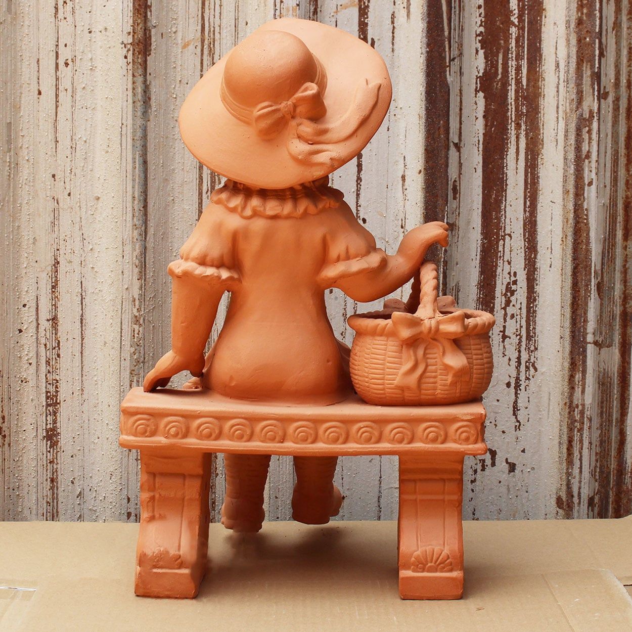  Terracotta Girl with Basket Garden Statue | AUT061 