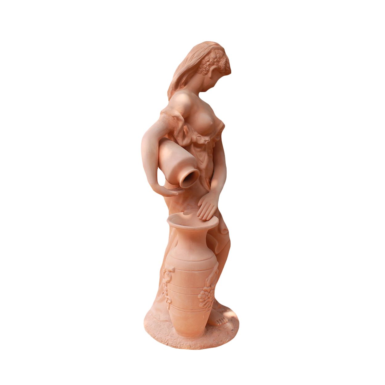  Terracotta Lady with Pitcher Garden Statue | AUT098 