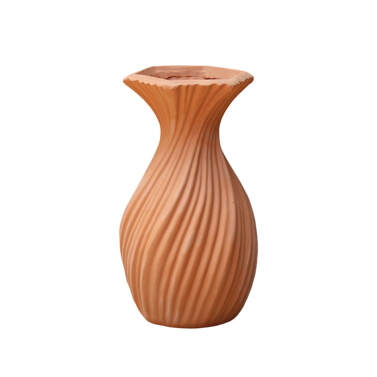  Terracotta Twisted Pattern Vase | AUT084 