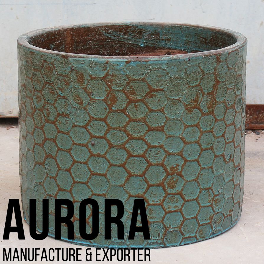  Honeycomb Cylinder Outdoor Ceramic Planter 