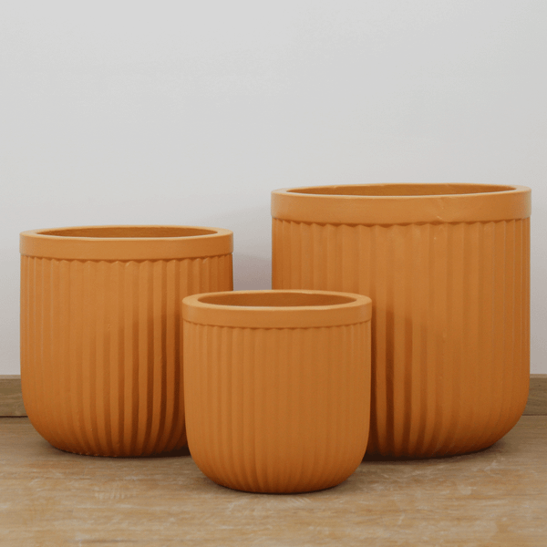 Vertical Striped Fibercement Planter | AUFC011 - 1