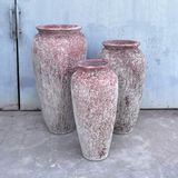  Vintage Ceramic Planter with Red and White Speckled Finish | AUP057 