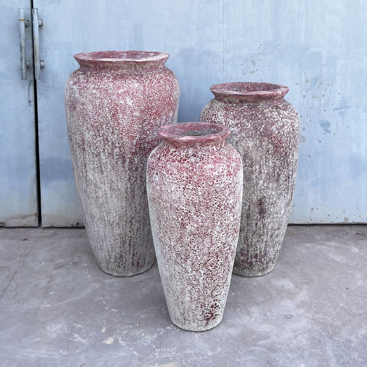  Vintage Ceramic Planter with Red and White Speckled Finish | AUP057 