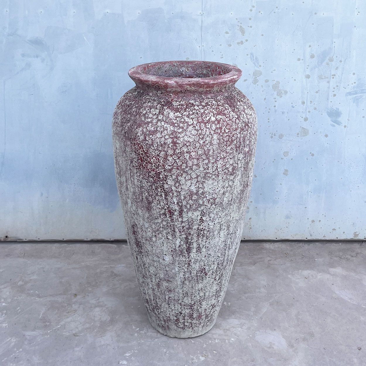  Vintage Ceramic Planter with Red and White Speckled Finish | AUP057 