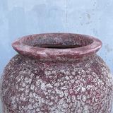  Vintage Ceramic Planter with Red and White Speckled Finish | AUP057 