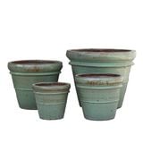  Vintage Green Ceramic Planter | AUP022 