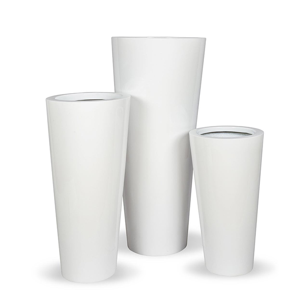  White Round Trapedzoid Pots Planter | AUFS043 