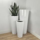  White Round Trapedzoid Pots Planter | AUFS043 
