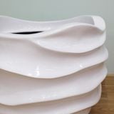  White Round With Wavy Pattern Pots Planter | AUFS109 