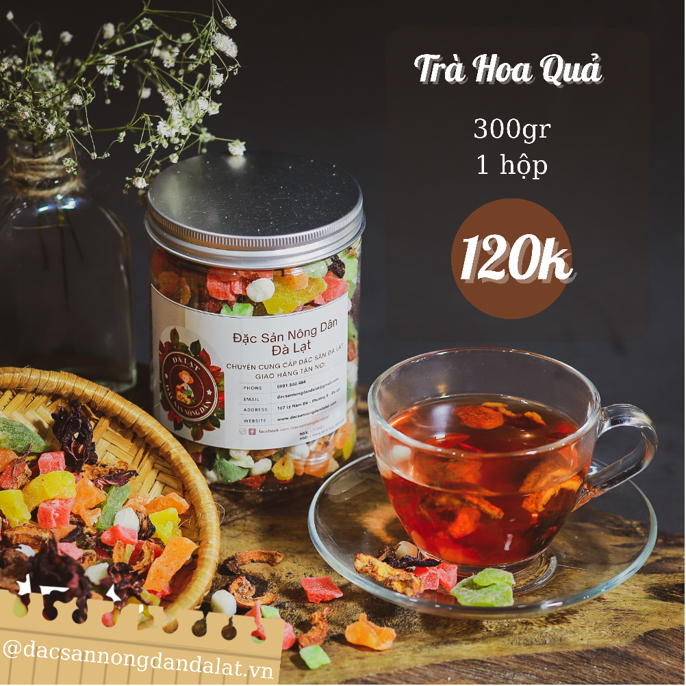  Trà Hoa Quả, 100 gram, hộp nhựa tiện dụng 