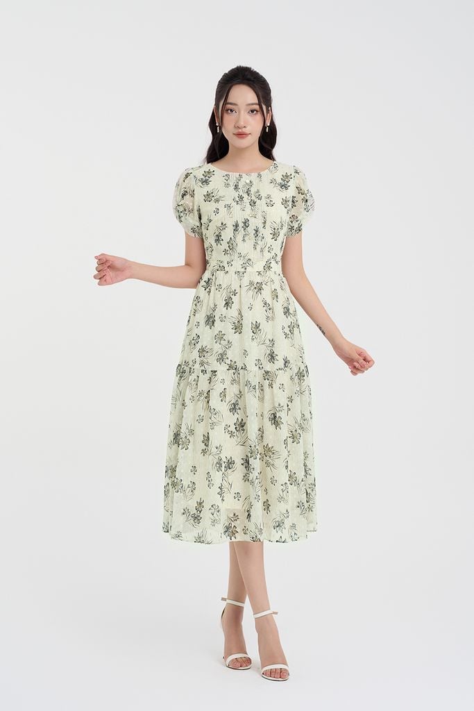 ĐẦM HOA TAY BỒNG D07112