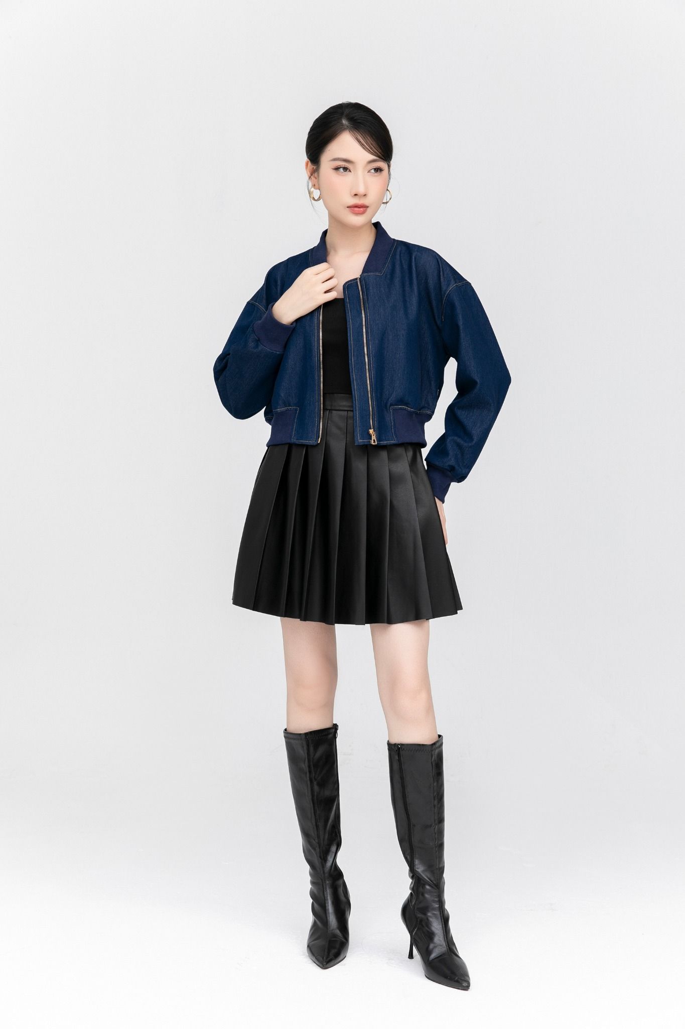 CHÂN VÁY DA XẾP LI Z10132