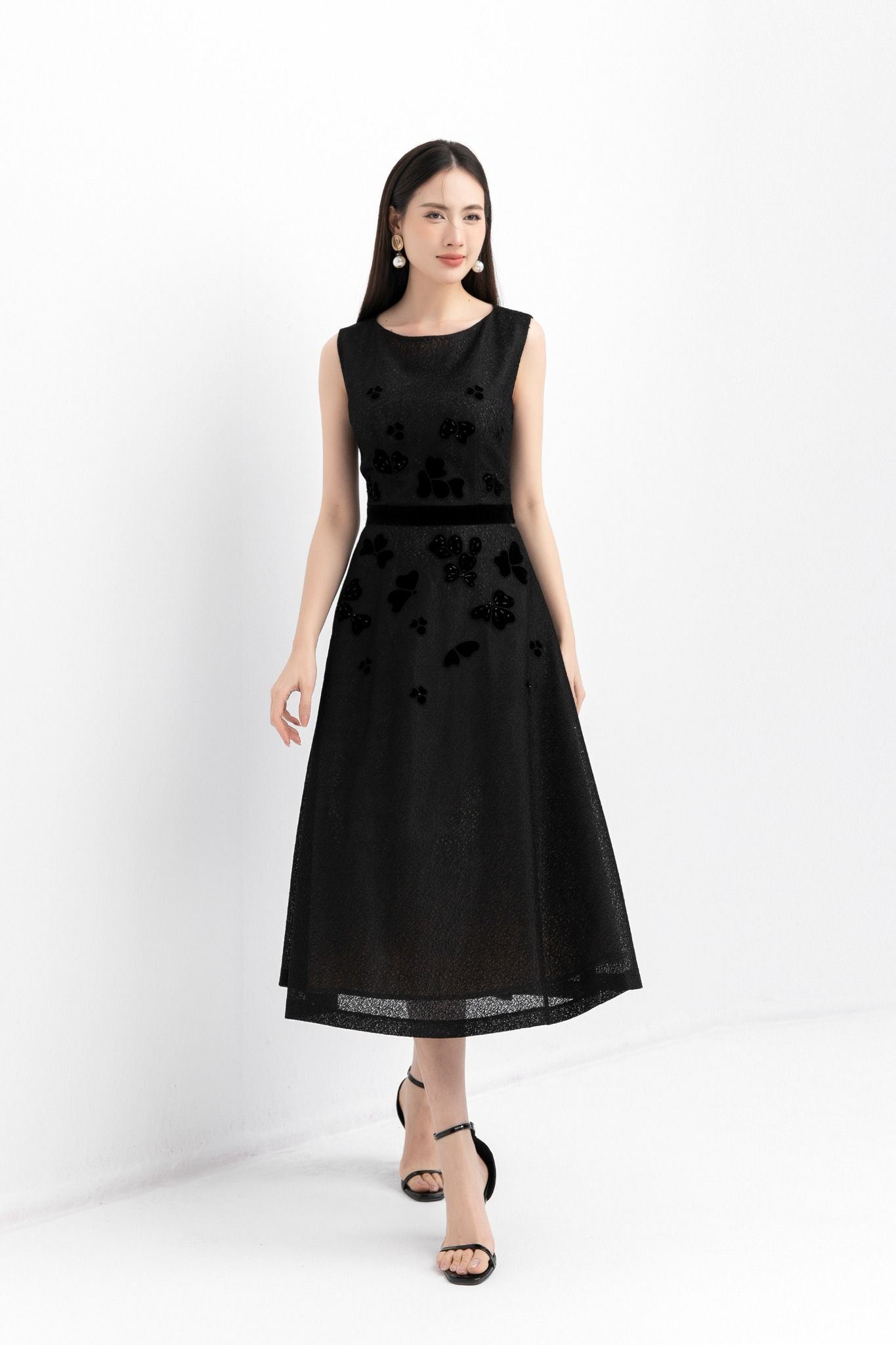 ĐẦM TIỆC REN ĐEN D10782