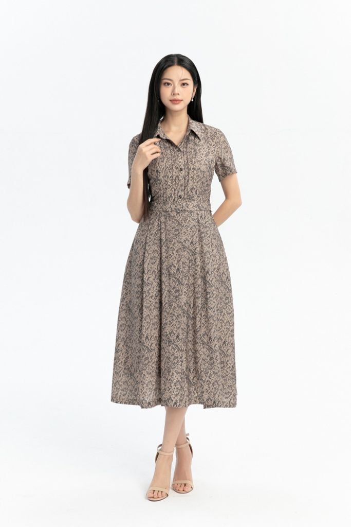 ĐẦM HỌA TIẾT CỔ BẺ D01052