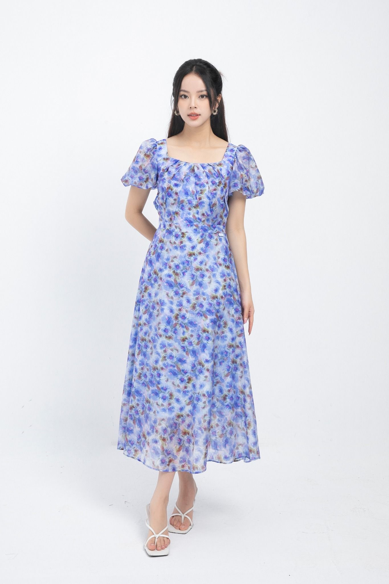 ĐẦM HOA TAY BỒNG D16692