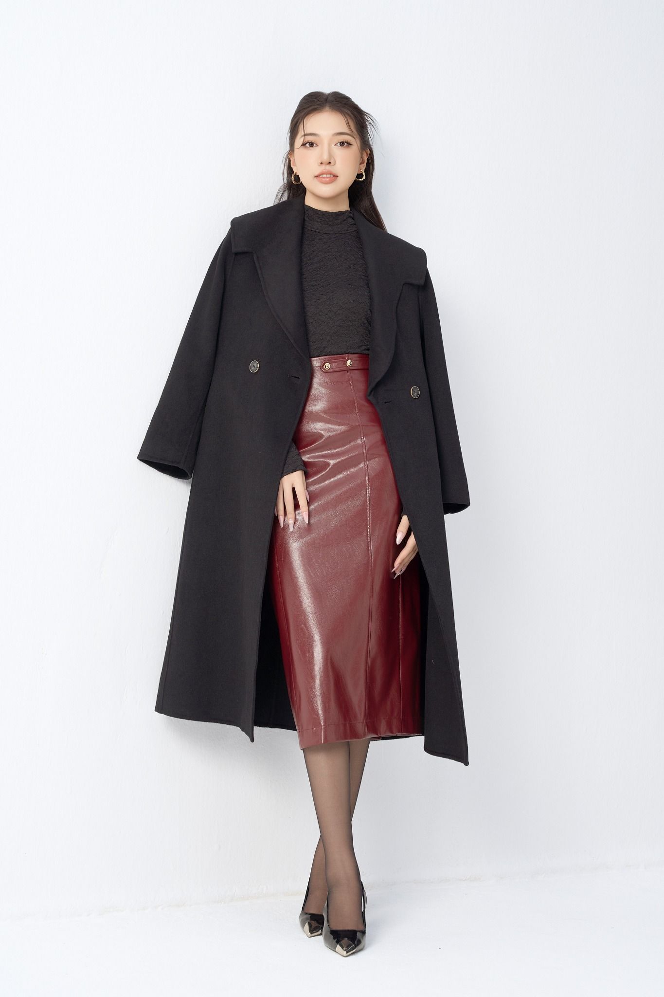 MĂNG TÔ DẠ ĐEN AK68022