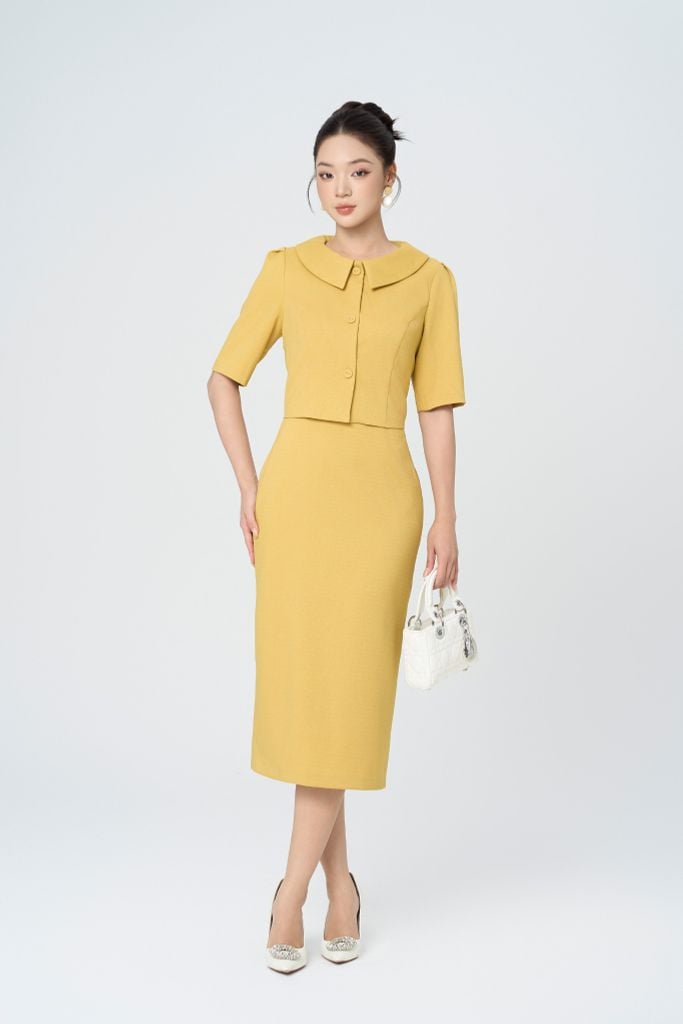 ĐẦM LIỀN CỔ BẺ D09322