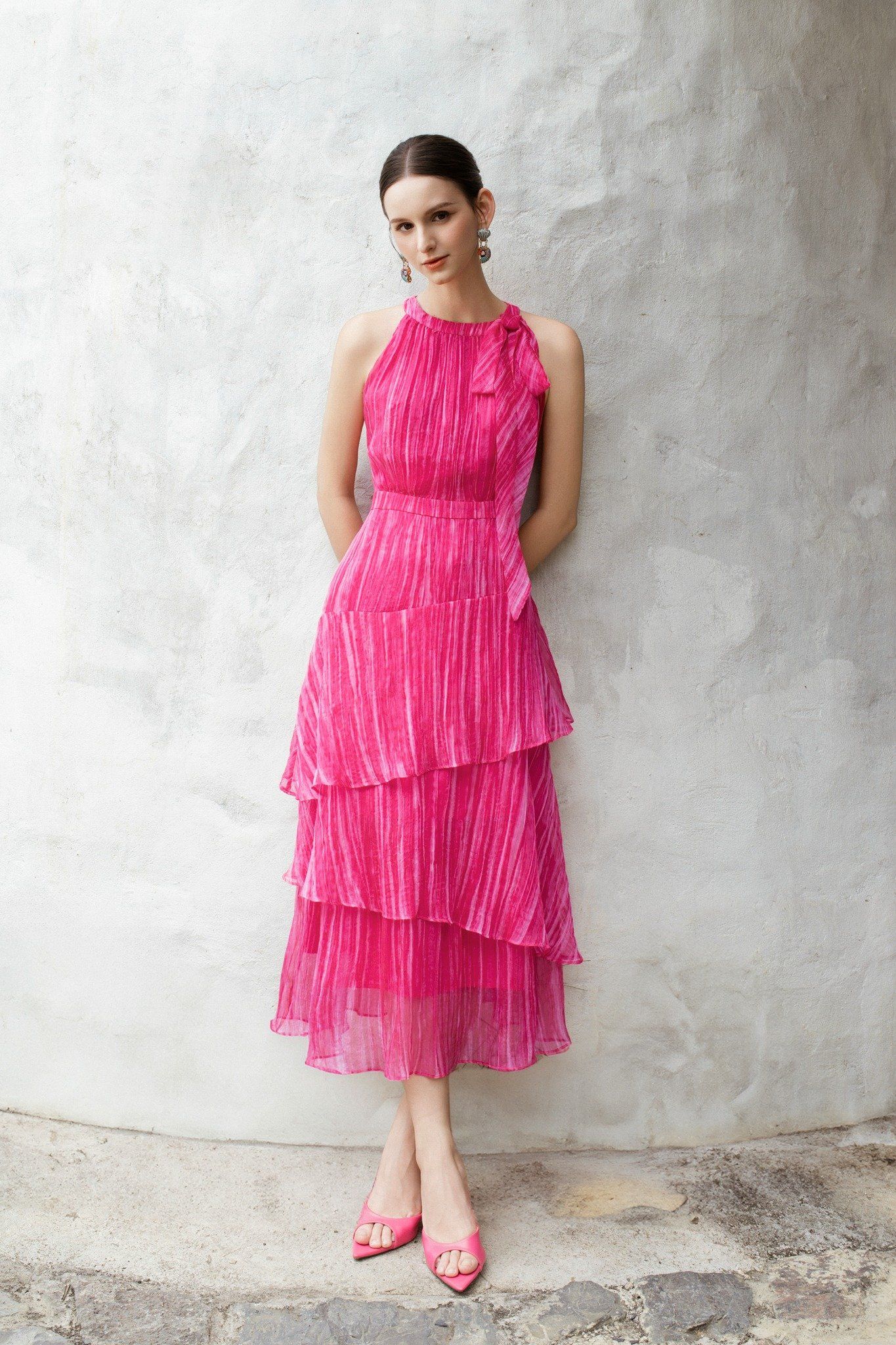 ĐẦM MAXI XẾP TẦNG D00122