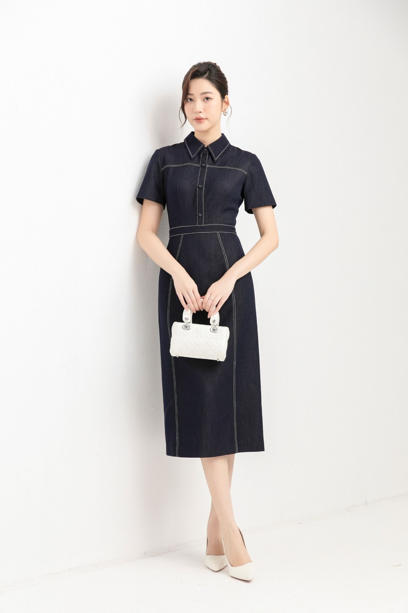 ĐẦM DENIM TRẦN CHỈ D17532