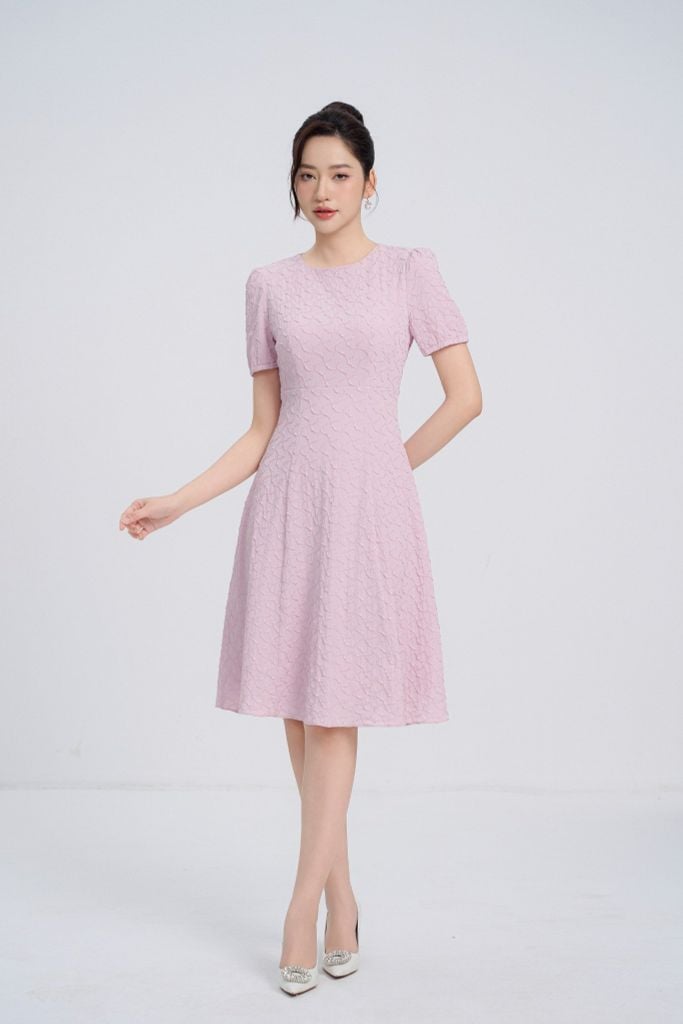 ĐẦM XỐP TÍM D42112