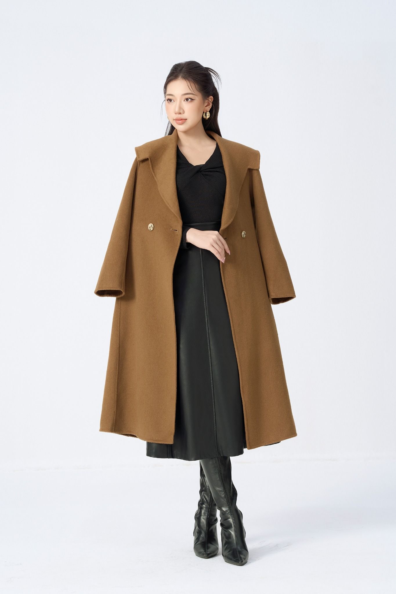 MĂNG TÔ DẠ KÈM ĐAI AK68032